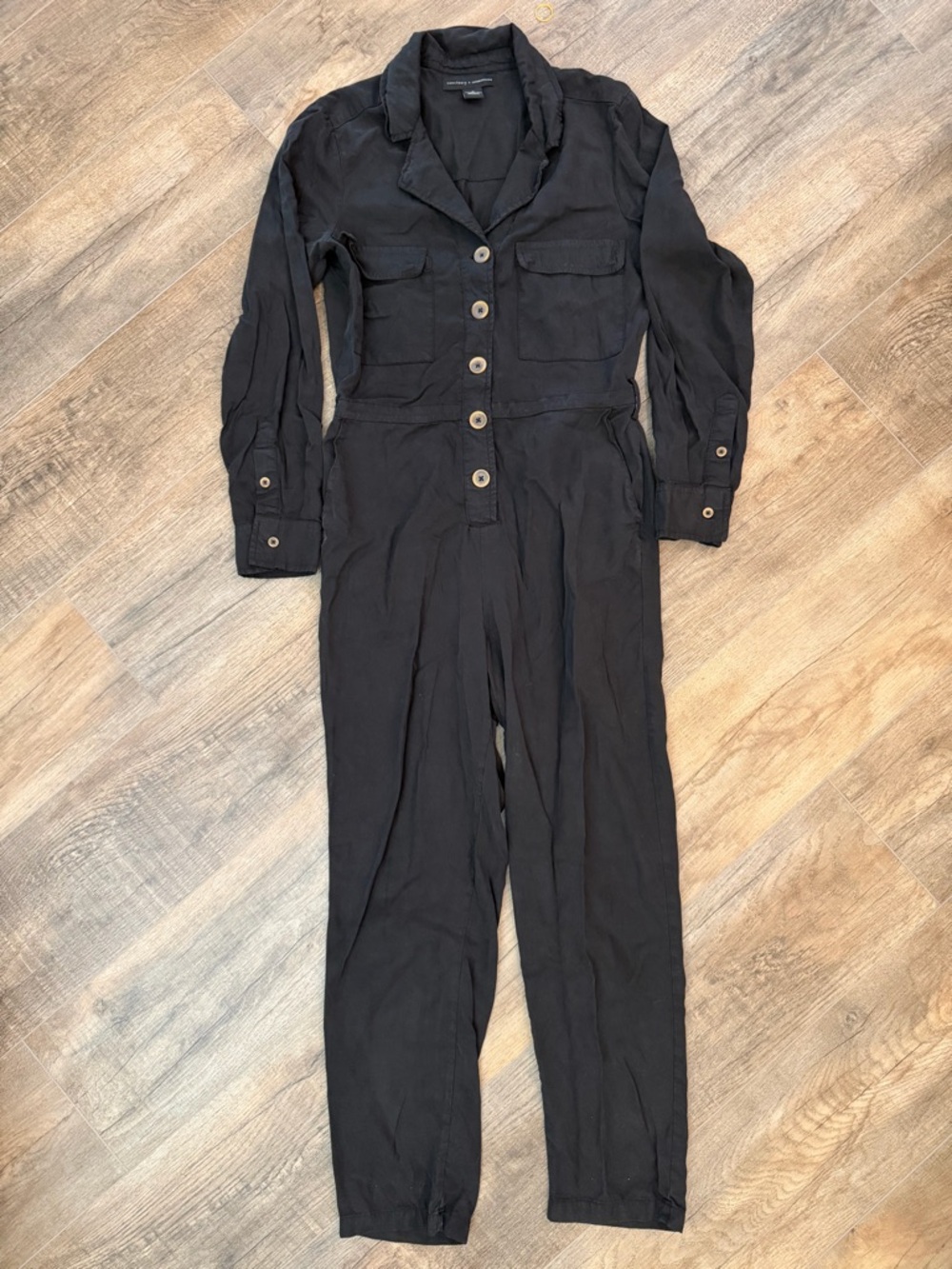 Sanctuary Anthropologie Women’s XS‎ Black Button-Front Utility Jumpsuit Renewal